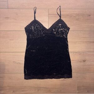 Brown Velvet Lace Cami Top - Women Intimates